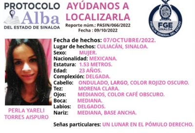 Buscan a Perla Yerali; desapareció en Culiacán