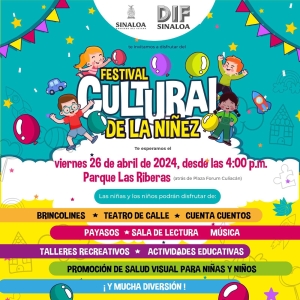 El Sistema DIF Sinaloa festejará a las niñas y niños este viernes en el Parque Las Riberas