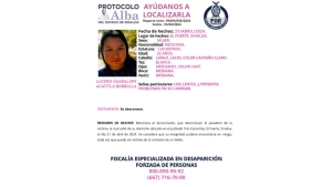 Activan Protocolo Alba para la localización de Lucero Guadalupe, que desapareció este domingo en El Fuerte