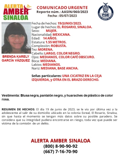 Se busca a la adolescente Brenda Karely García Vázquez