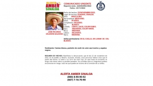 Alerta Amber para la localizaci&oacute;n de Jos&eacute; Ricardo de 9 a&ntilde;os de edad, de Guasave