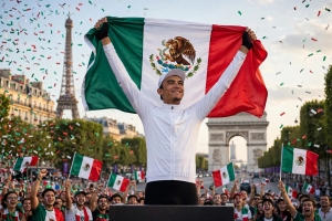 Ciclista mexicano Isaac del Toro sube al podio del Tour de Francia en el tercer lugar
