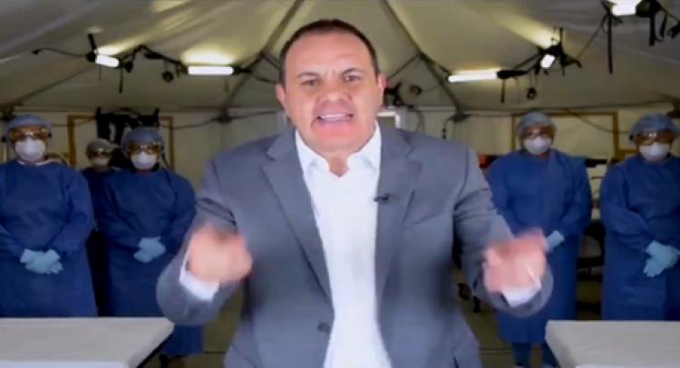 Cuahutemoc Blanco presume hospital m&oacute;vil para Covid-19 en un Spot y tras grabaci&oacute;n lo retir&aacute;n en Cuernavaca