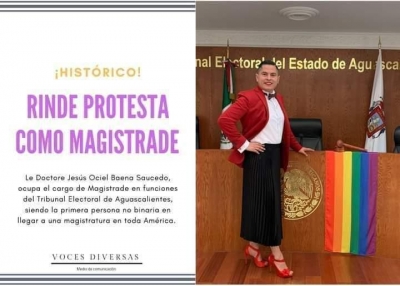 Primer “magistrade” electoral no binarie toma protesta en Aguascalientes; el primero en América Latina