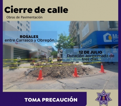 &iexcl;Atenci&oacute;n! Cierre de un tramo de la calle Carrasco en el centro de la ciudad