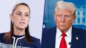 Ante cr&iacute;ticas de parte de Trump, exige Sheinbaum a EEUU un reporte sobre lavado de dinero y tr&aacute;fico de armas