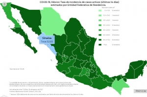 M&eacute;xico suma 3 millones 328 mil casos de contagios confirmados
