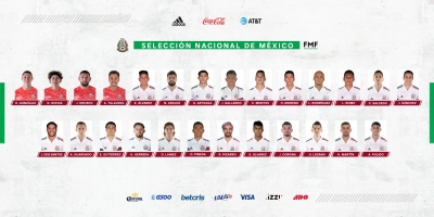 Qued&oacute; conformada la lista de 26 seleccionados mexicanos