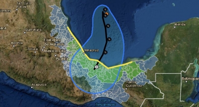 &ldquo;Karl&rdquo; ocasionar&aacute; lluvias extraordinarias en zonas de Tabasco y Chiapas, adem&aacute;s de fuertes rachas de viento y oleaje elevado