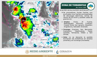 Huracán Enrique pronostica lluvias fuertes a puntuales con descargas eléctricas por Sinaloa