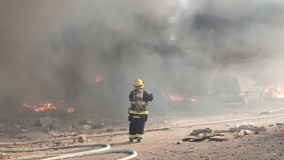 Incendio de recicladora en el sector de Piggy Back