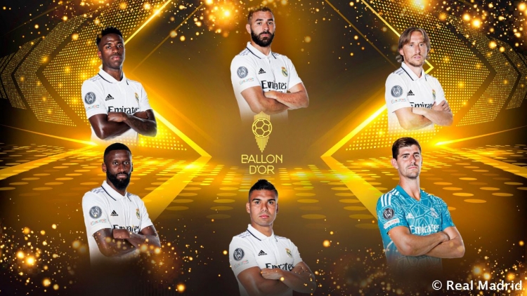 Eligen a cinco merengues al Bal&oacute;n de Oro 2022