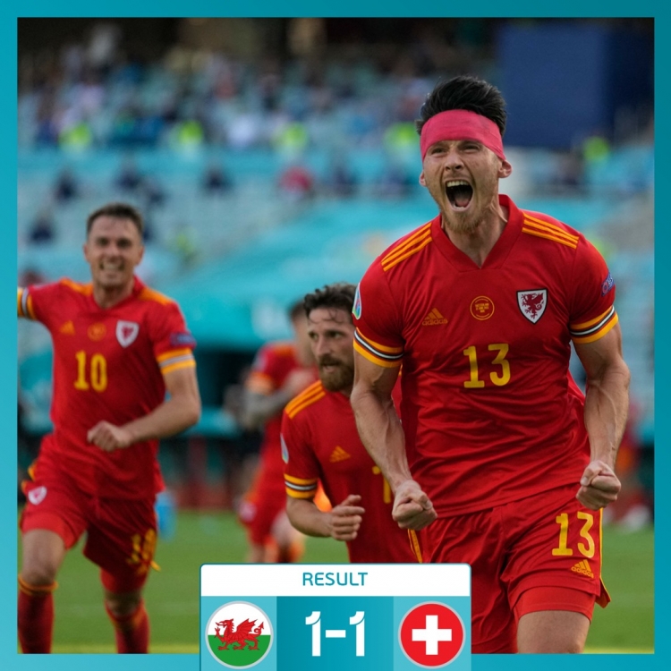 Suiza y Gales empatan a un gol en duelo del Grupo A