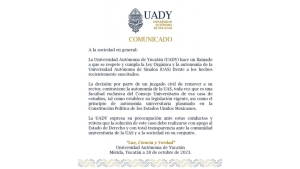 La UADY respalda a Madue&ntilde;a Molina, tras separaci&oacute;n de su cargo como rector de la UAS, pide se cumpla con la Ley Org&aacute;nica