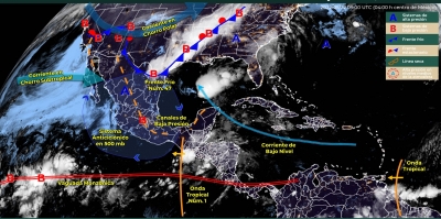 Se registra la primera onda tropical de la temporada en el sureste de M&eacute;xico