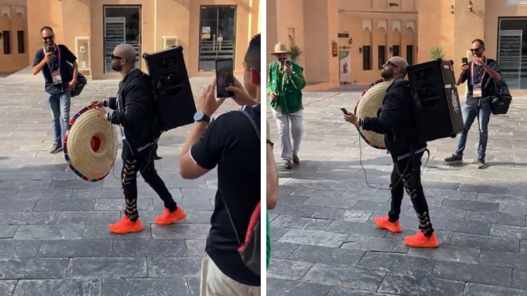Mexicano reproduce en mega bocina audio del popular 'fierro viejo' en Qatar