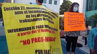 Nos pagan o nos vamos a paro indefinido, aseguraron maestros en SEPyC