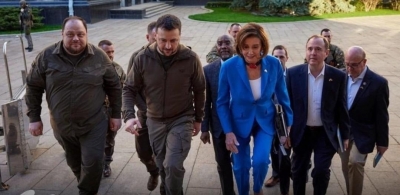 Nancy Pelosi se reunió en Kiev con el presidente de Ucrania