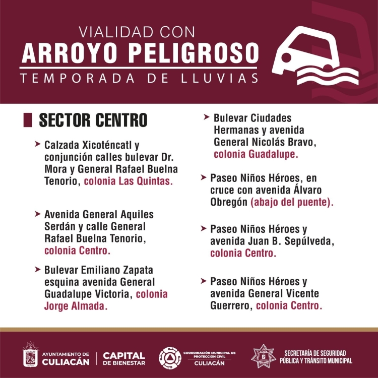 La SSPyTM y PC Municipal identifican vialidades con arroyos peligrosos; llaman a estremar precauciones durante lluvias