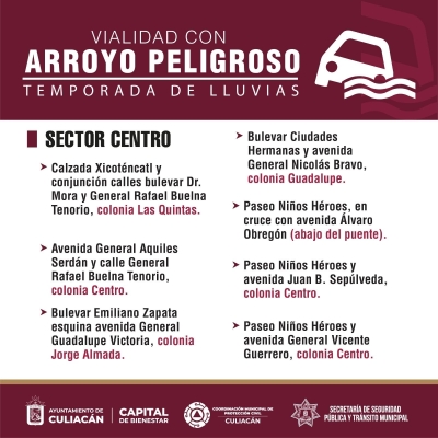 La SSPyTM y PC Municipal identifican vialidades con arroyos peligrosos; llaman a estremar precauciones durante lluvias