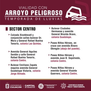 La SSPyTM y PC Municipal identifican vialidades con arroyos peligrosos; llaman a estremar precauciones durante lluvias