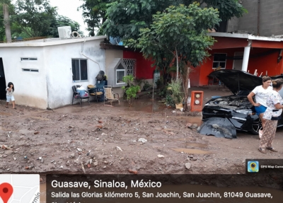 Al menos 202 familias damnificadas por inundaci&oacute;n de sus viviendas, en Guasave