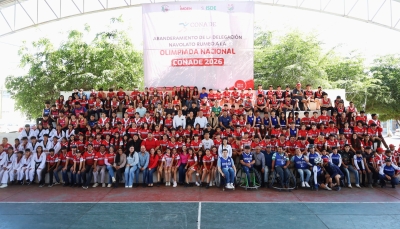 Navolato abander&oacute; a su delegaci&oacute;n rumbo a la Olimpiada Nacional CONADE 2026