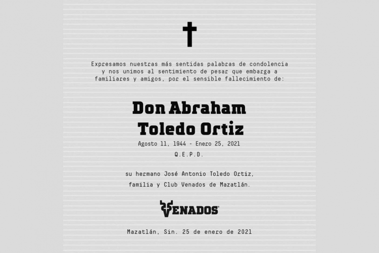 Fallece Abraham Toledo Ortiz, hijo del ex gobernador Toledo Corro