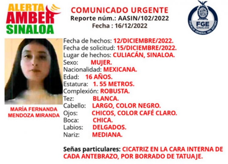 ¡Ayuda a localizar a María Fernanda!