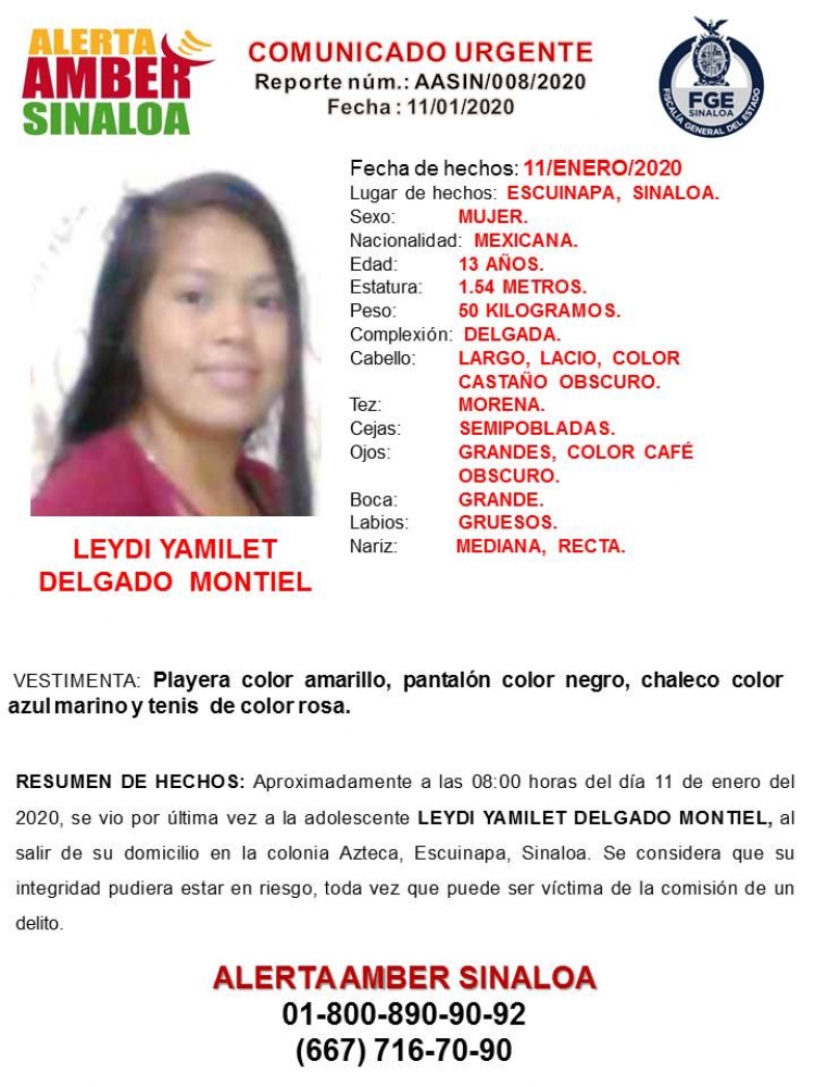 Desaparece otra adolecente en Escuinapa, Sinaloa
