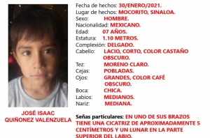 Ayúdanos a encontrar a JOSÉ ISAAC; tiene 07 años