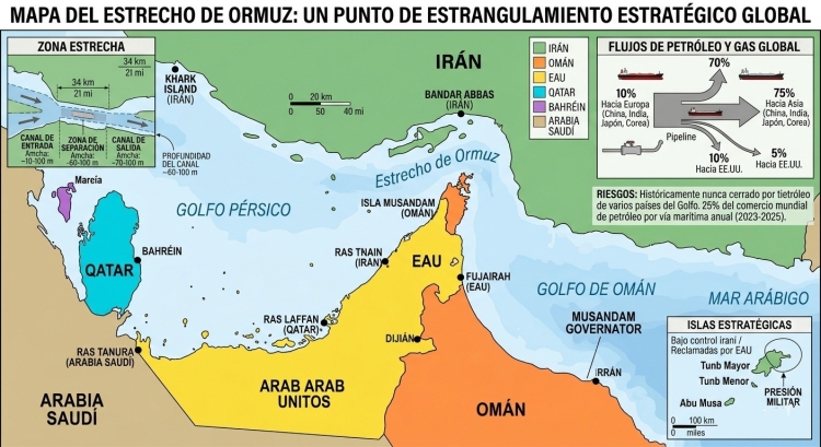 El cierre del Estrecho de Ormuz, una amenaza cr&iacute;tica para la econom&iacute;a y la seguridad alimentaria mundial