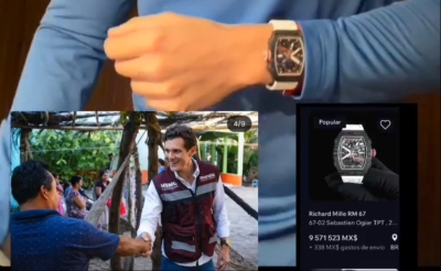 Memo Herrera, precandidato de Morena presume un reloj Richard Mille de 9 MDP