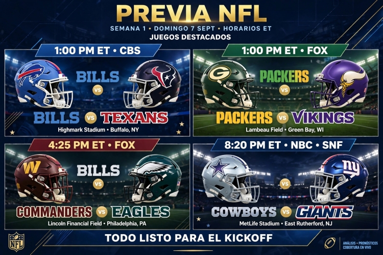 Duelo de quarterbacks en Houston al iniciar la jornada uno de la NFL
