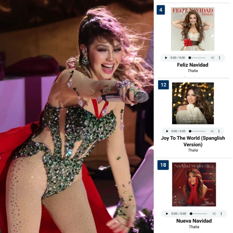 Thalia le puso sabor navideño al árbol de Rockefeller Center