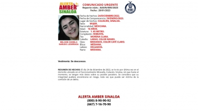 Se solicita la colaboraci&oacute;n para la localizaci&oacute;n de Melanie Daniela de 16 a&ntilde;os de edad