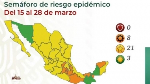 Semáforo Epidemiológico: 21 estados se mantienen en Amarillo; Sonora el tercer estado en Verde