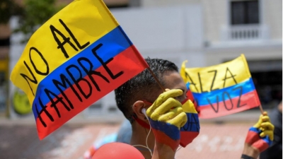 Marchan miles en Colombia; exigen apoyo econ&oacute;mico para los pobres
