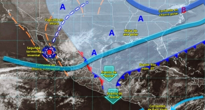 La segunda tormenta invernal de la temporada, generar&aacute; ambiente muy fr&iacute;o a g&eacute;lido y lluvias puntuales fuertes en Sinaloa y Durango;