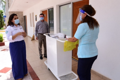 Protección Civil y la Dirección de Turismo revisan reapertura de hoteles y moteles en Guamúchil
