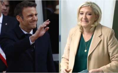 Macron y Le Pen van a la segunda vuelta en la elección presidencial en Francia