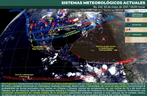 Un nuevo Frente Frío se aproxima al norte de México durante la noche