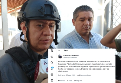 Renuncia al cargo el secretario de Seguridad, Crist&oacute;bal Casta&ntilde;eda
