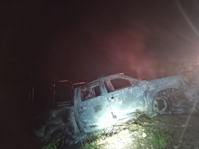 Se incendia unidad de la GN tras participar en un choque con una persona muerta en Quilá