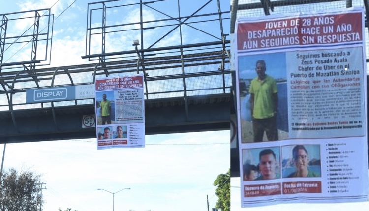 Colocan manta en Mazatlán para exigir por joven desaparecido