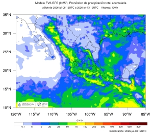 Hoy se prev&eacute;n lluvias fuertes en el Centro y Sur de Sinaloa: