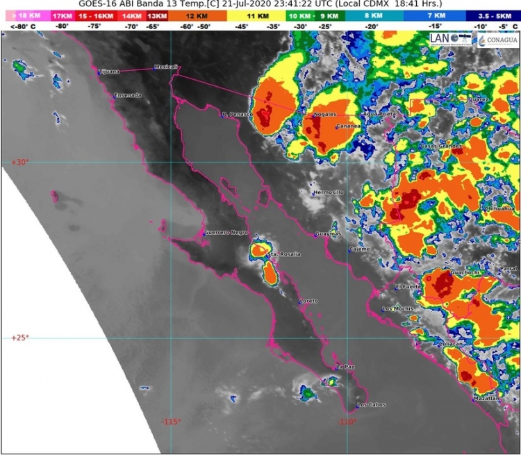 Se pronostican lluvias para Sinaloa en las pr&oacute;ximas horas 