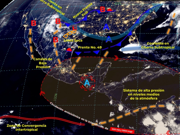 Llega el Frente Frío No 50 al Norte del País