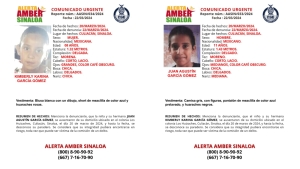 Activan Alerta Amber para localizar a los hermanos, Kimberly Karina y Juan Agustín que desaparecieron en Culiacán