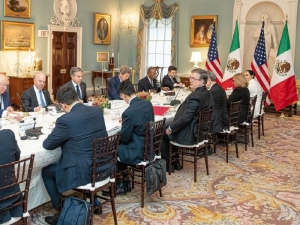 EU y M&eacute;xico hablan de seguridad en Washington; destacan avances